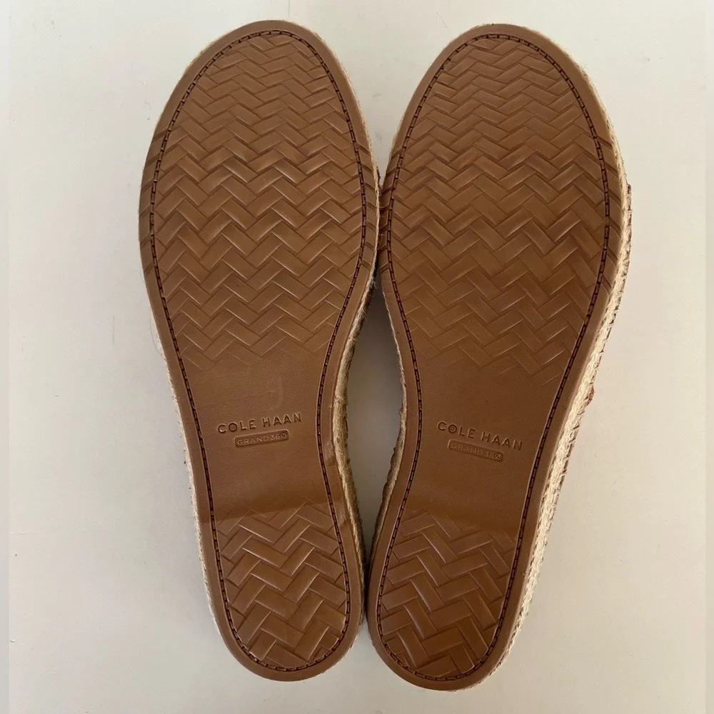 Cole Haan Leather Cloudfeel Espadrille Slide Sandals in Pecan Tan, 11B - Picture 11 of 13